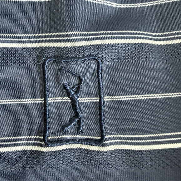 PGA Tour Men's Blue Striped Polo Sz XXL Athleisure Casual Basic Essential Basic - Picture 3 of 14